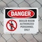 Signmission Boiler Room Authorized Personnel Only Danger Sign, Plastic, 10in W x 7in L, 2PK OS-2PACK-DS-P-710-L-1048 - alternate 2